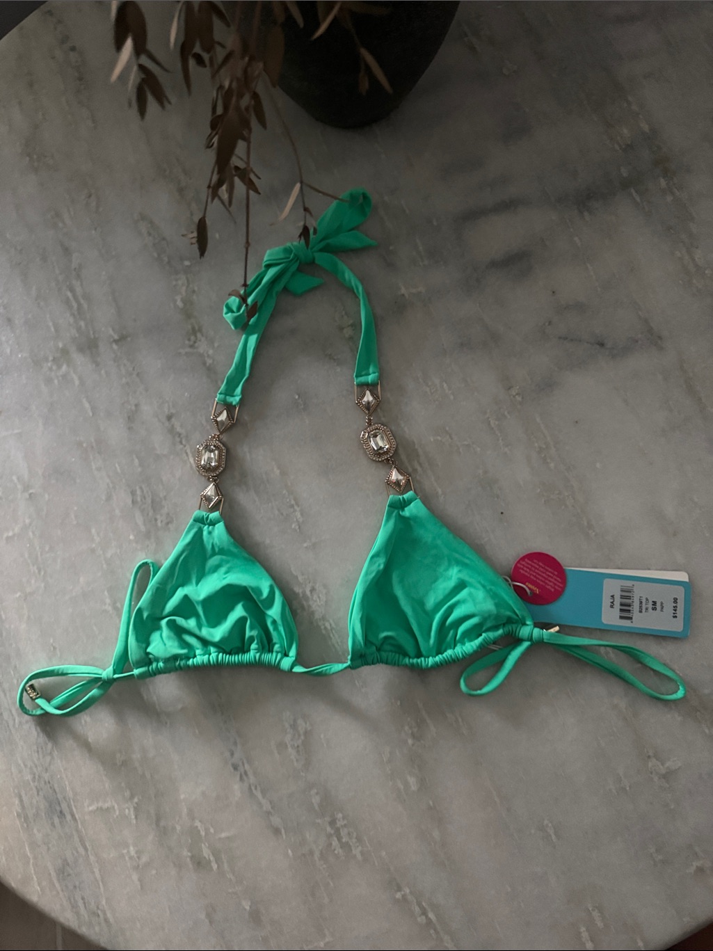 Beach Bunny Swimwear Raja Tri Top In Bright Aqua — image 2 of 3